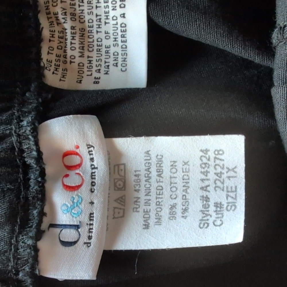 DENIM & CO. Capris Jeans - A14924 - 1X - Black - NWOT - Picture 3 of 7
